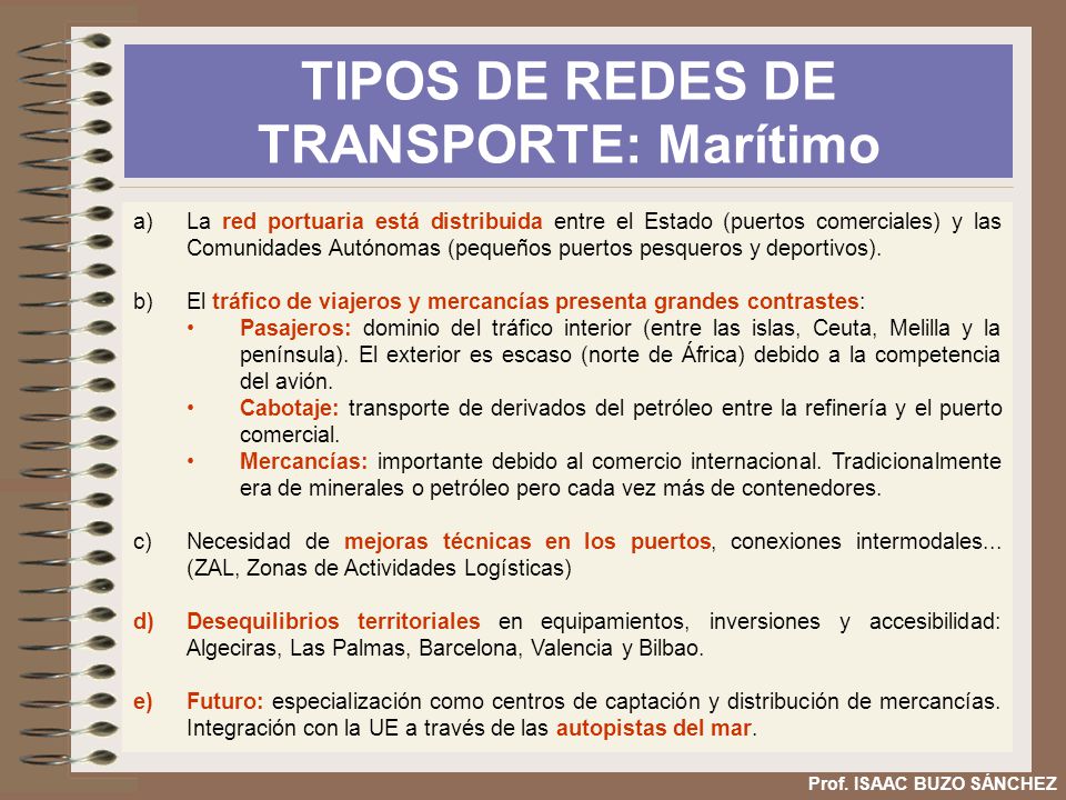 TIPOS DE REDES DE TRANSPORTE: Marítimo