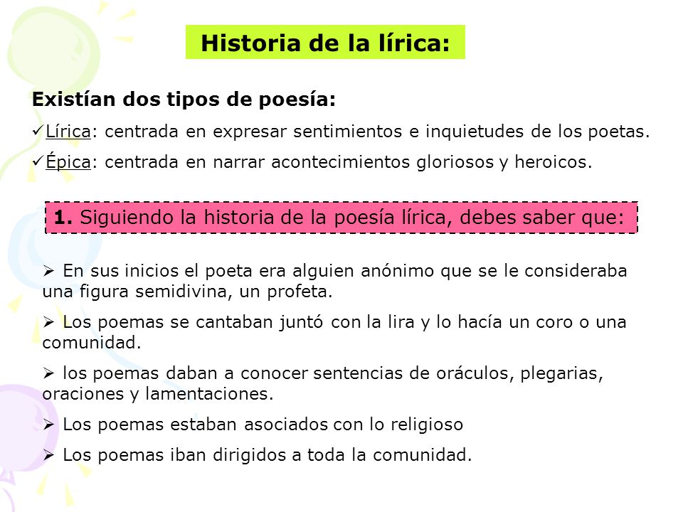 Historia de la lírica: Existían dos tipos de poesía: