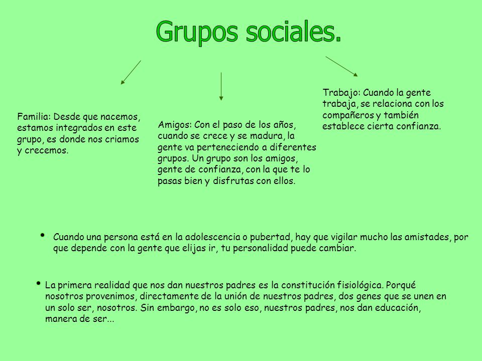 Grupos sociales. Trabajo: Cuando la gente trabaja, se relaciona con los compañeros y también establece cierta confianza.