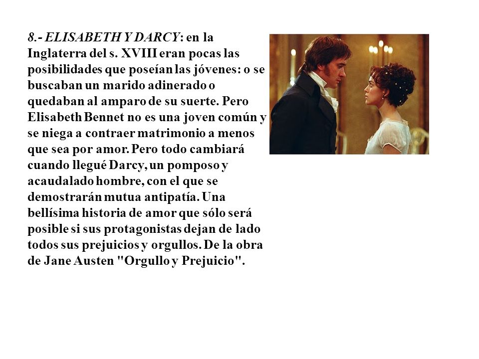 8. - ELISABETH Y DARCY: en la Inglaterra del s