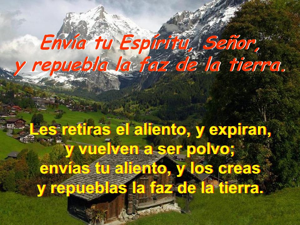 Envía tu Espíritu, Señor, y repuebla la faz de la tierra.