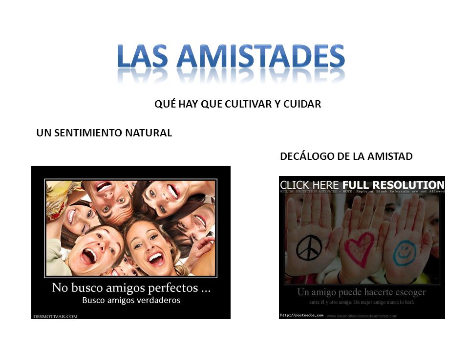 LAS AMISTADES QUÉ HAY QUE CULTIVAR Y CUIDAR UN SENTIMIENTO NATURAL