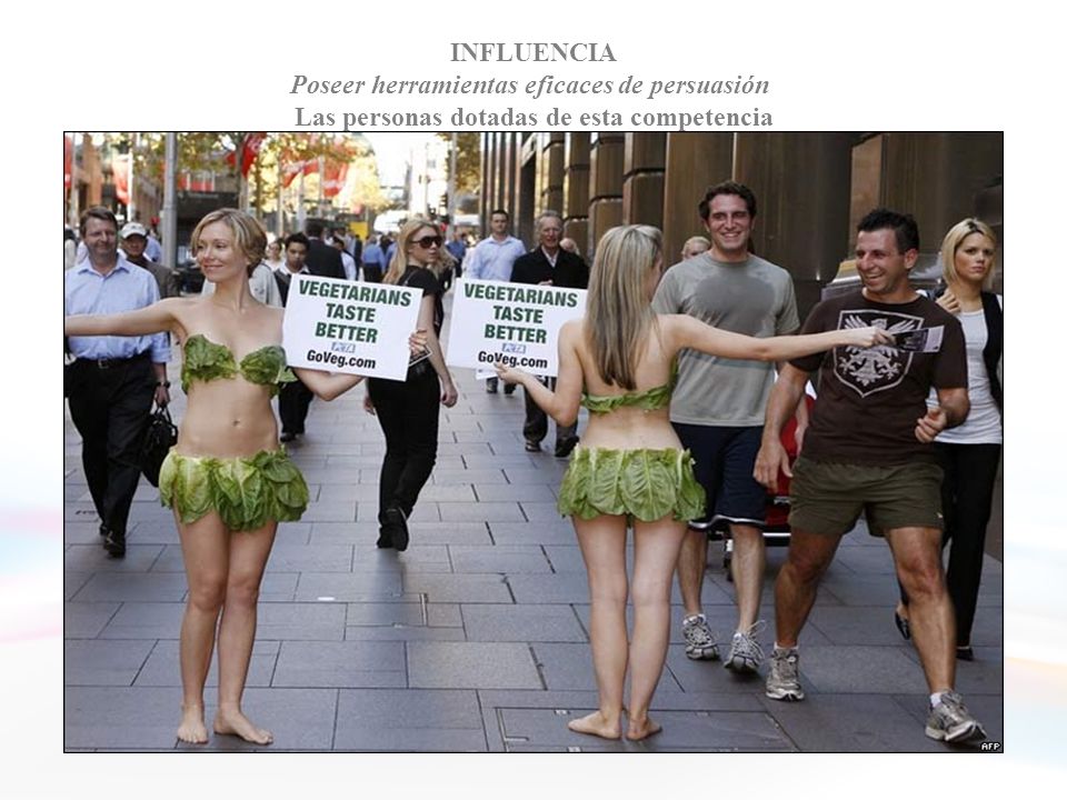 INFLUENCIA Poseer herramientas eficaces de persuasión Las personas dotadas de esta competencia