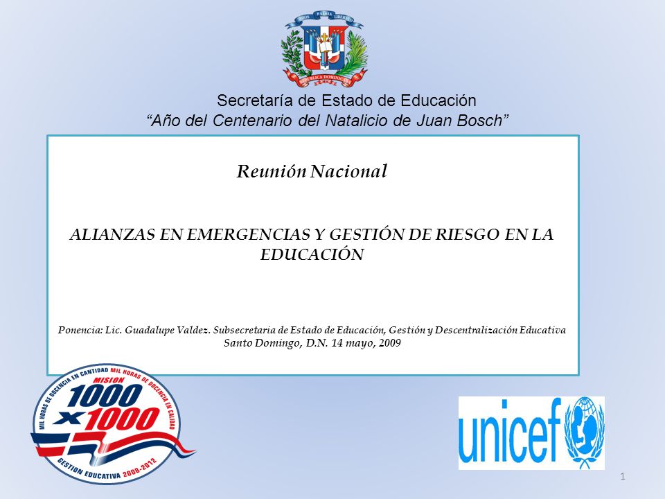 ALIANZAS EN EMERGENCIAS Y GESTIÓN DE RIESGO EN LA EDUCACIÓN