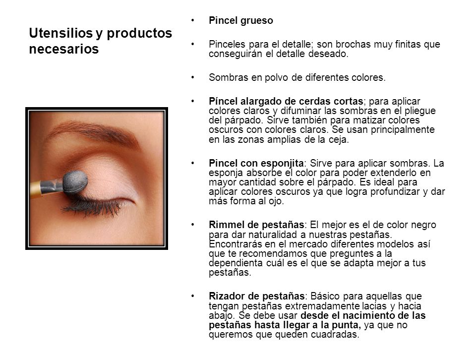 Utensilios y productos necesarios