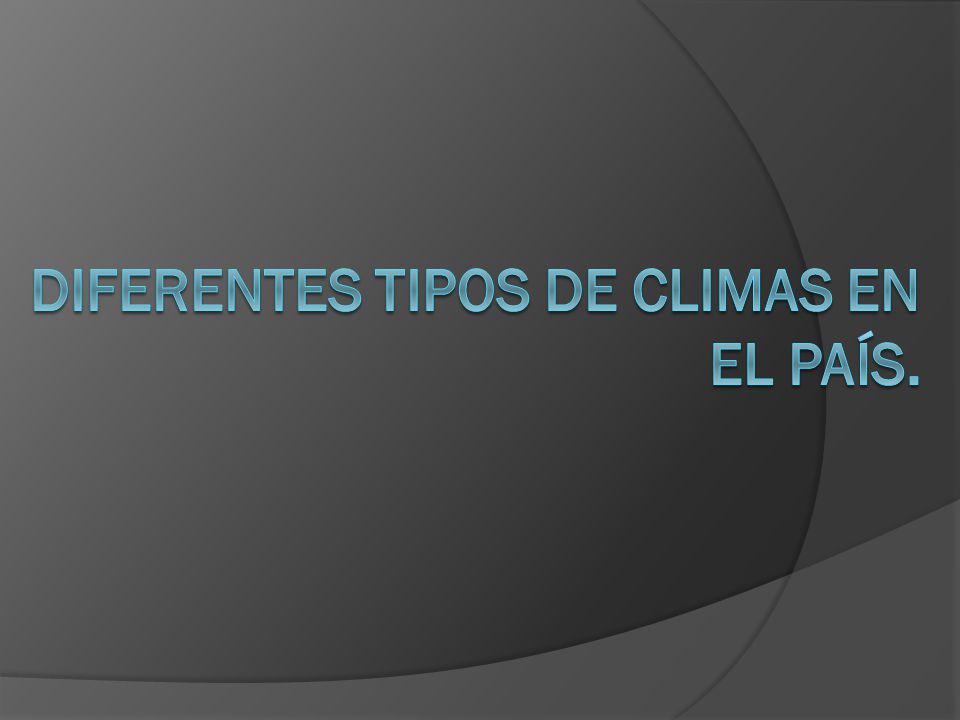 Diferentes Tipos de climas en el país.