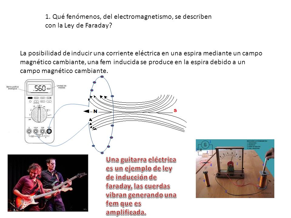1. Qué fenómenos, del electromagnetismo, se describen con la Ley de Faraday