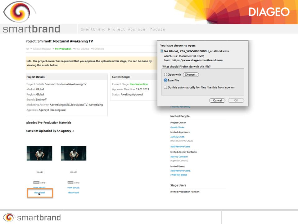 To view the files awaiting your approval, you can click the download option beneath each thumbnail