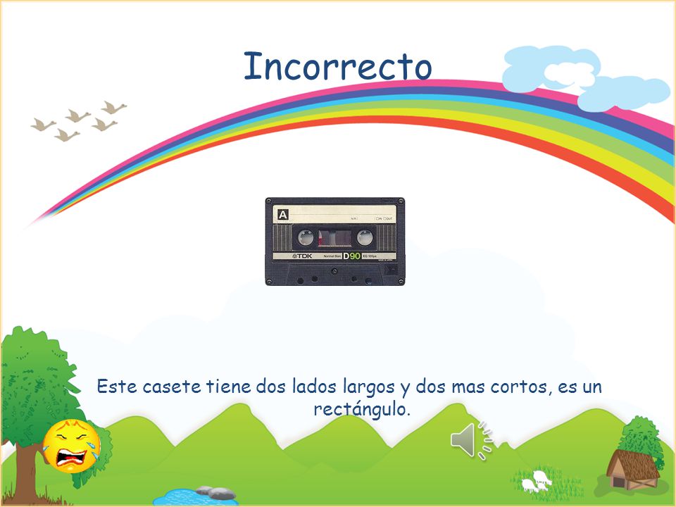 Este casete tiene dos lados largos y dos mas cortos, es un rectángulo.