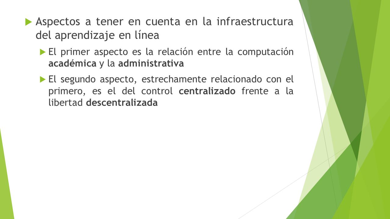 Aspectos a tener en cuenta en la infraestructura del aprendizaje en línea