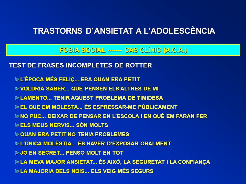 TRASTORNS D’ANSIETAT A L’ADOLESCÈNCIA
