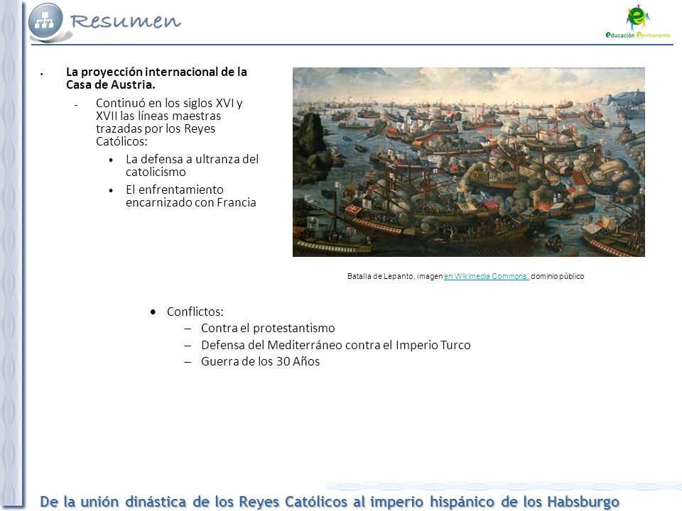Batalla de Lepanto, imagen en Wikimedia Commons, dominio público