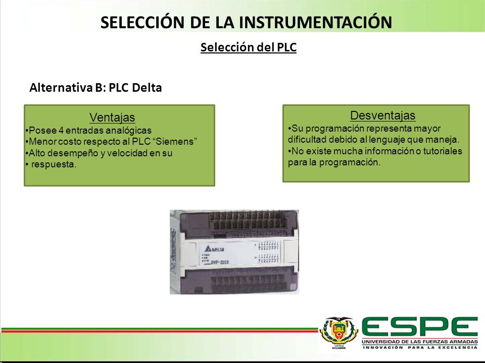SELECCIÓN DE LA INSTRUMENTACIÓN