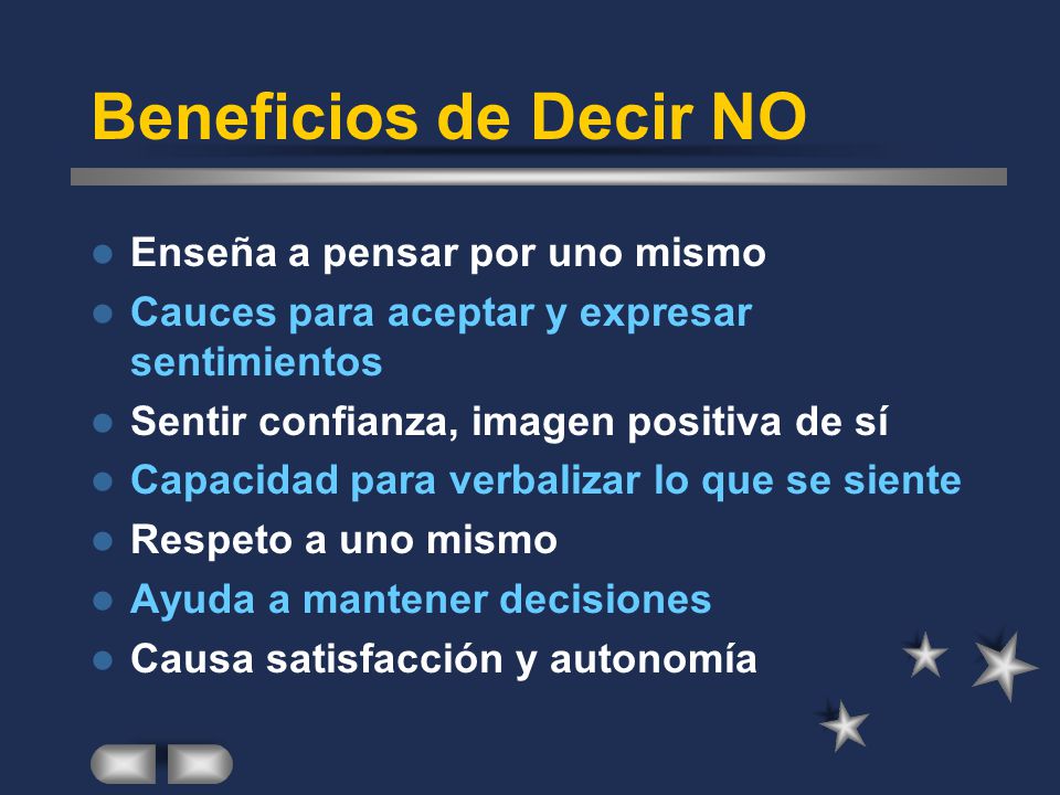 Beneficios de Decir NO Enseña a pensar por uno mismo