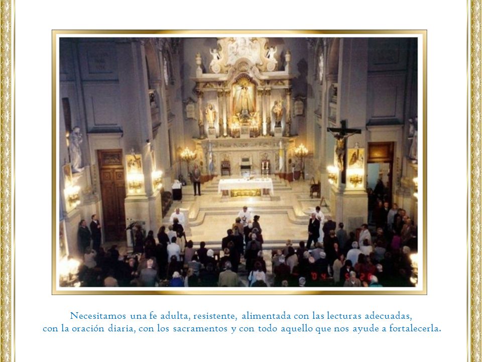 Necesitamos una fe adulta, resistente, alimentada con las lecturas adecuadas,