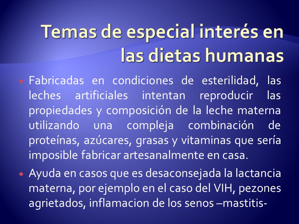 Temas de especial interés en las dietas humanas