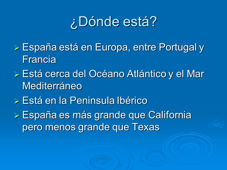 ¿Dónde está España está en Europa, entre Portugal y Francia