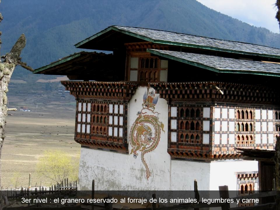 3er nivel : el granero reservado al forraje de los animales, legumbres y carne