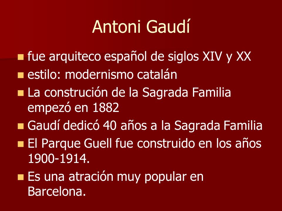 Antoni Gaudí fue arquiteco español de siglos XIV y XX