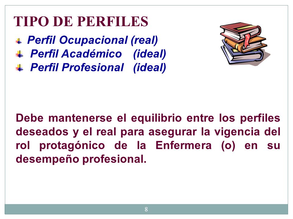 TIPO DE PERFILES Perfil Académico (ideal) Perfil Profesional (ideal)