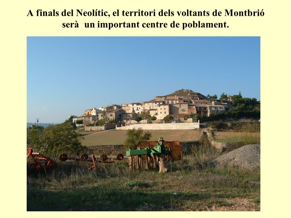 A finals del Neolític, el territori dels voltants de Montbrió serà un important centre de poblament.