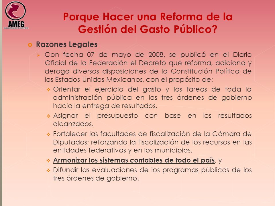 Porque Hacer una Reforma de la Gestión del Gasto Público