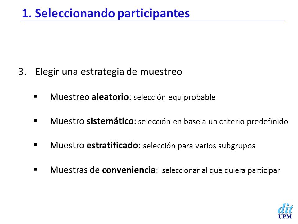 1. Seleccionando participantes