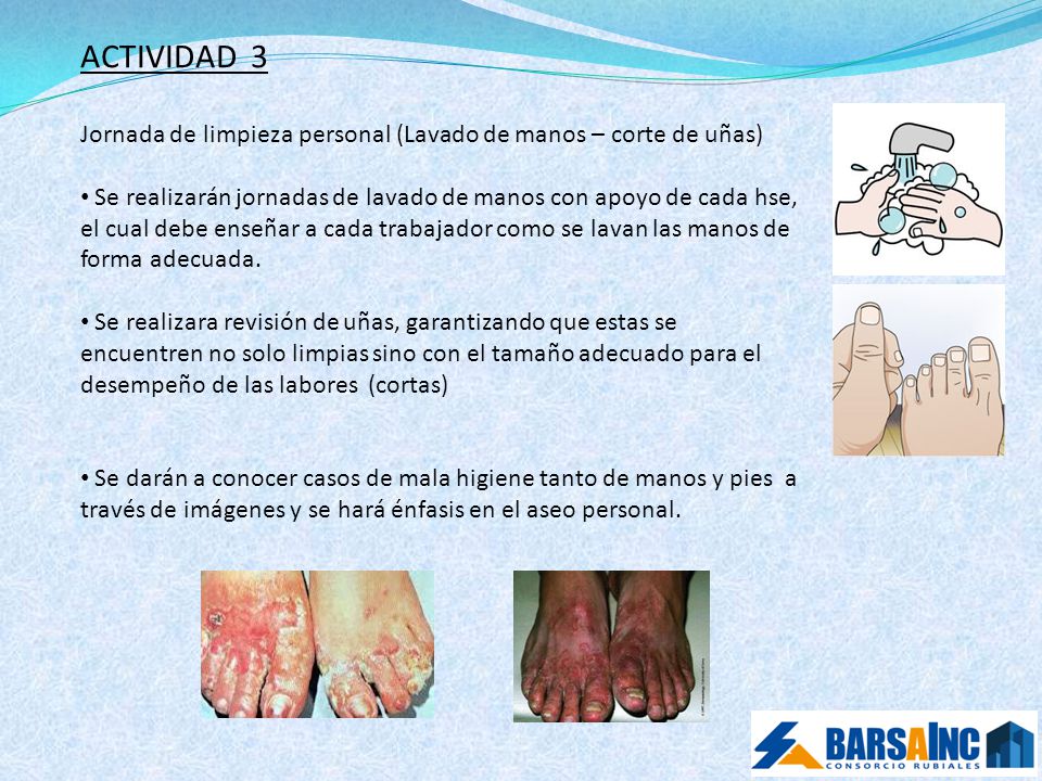 ACTIVIDAD 3 Jornada de limpieza personal (Lavado de manos – corte de uñas)