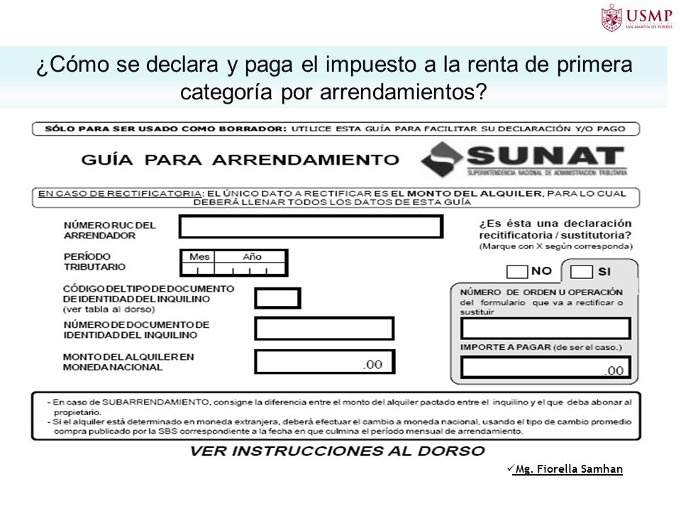 ¿Cómo se declara y paga el impuesto a la renta de primera categoría por arrendamientos