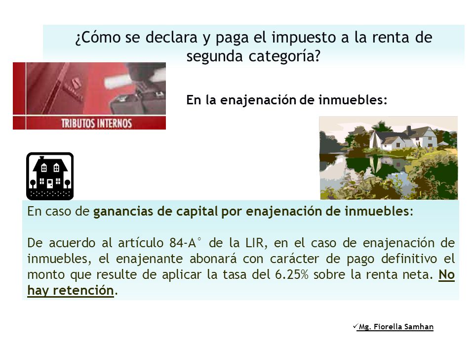 ¿Cómo se declara y paga el impuesto a la renta de segunda categoría