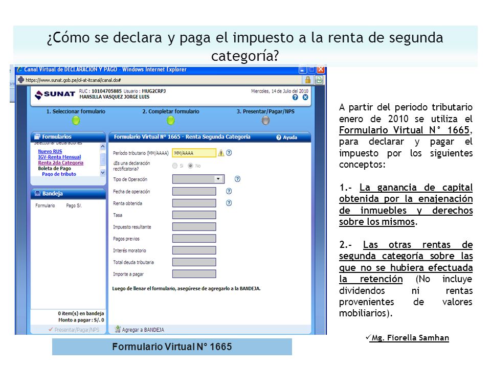 ¿Cómo se declara y paga el impuesto a la renta de segunda categoría