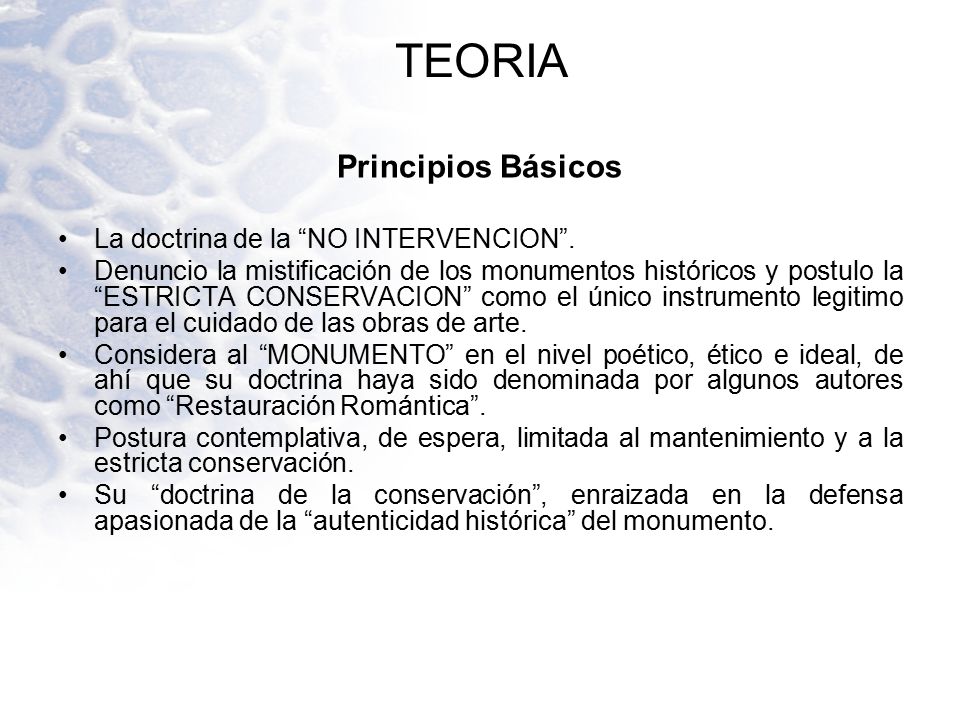 TEORIA Principios Básicos La doctrina de la NO INTERVENCION .