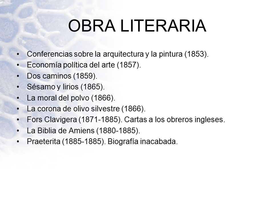 OBRA LITERARIA Conferencias sobre la arquitectura y la pintura (1853).