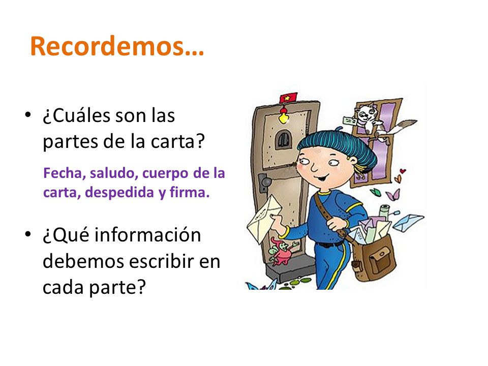 Recordemos… ¿Cuáles son las partes de la carta