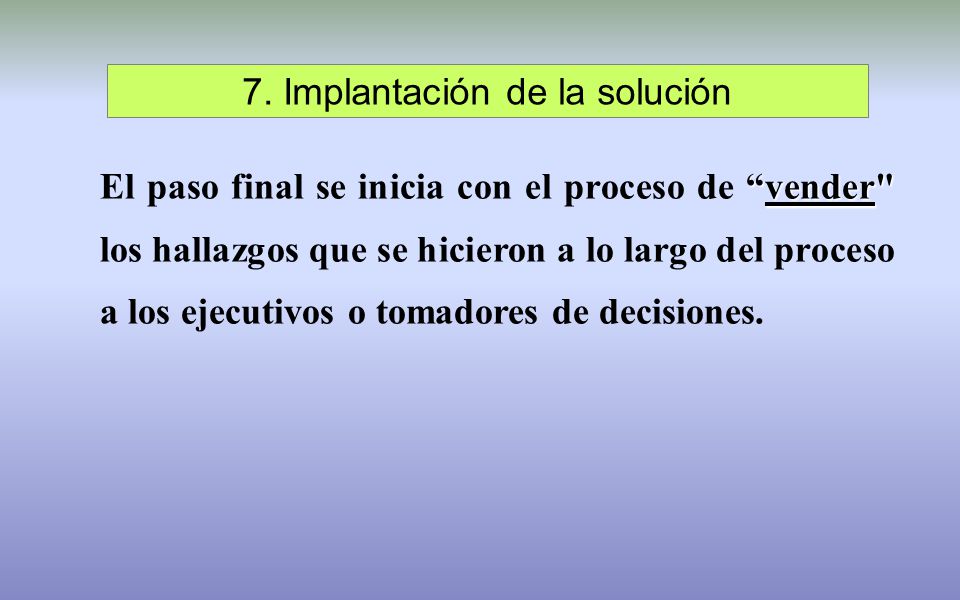 7. Implantación de la solución