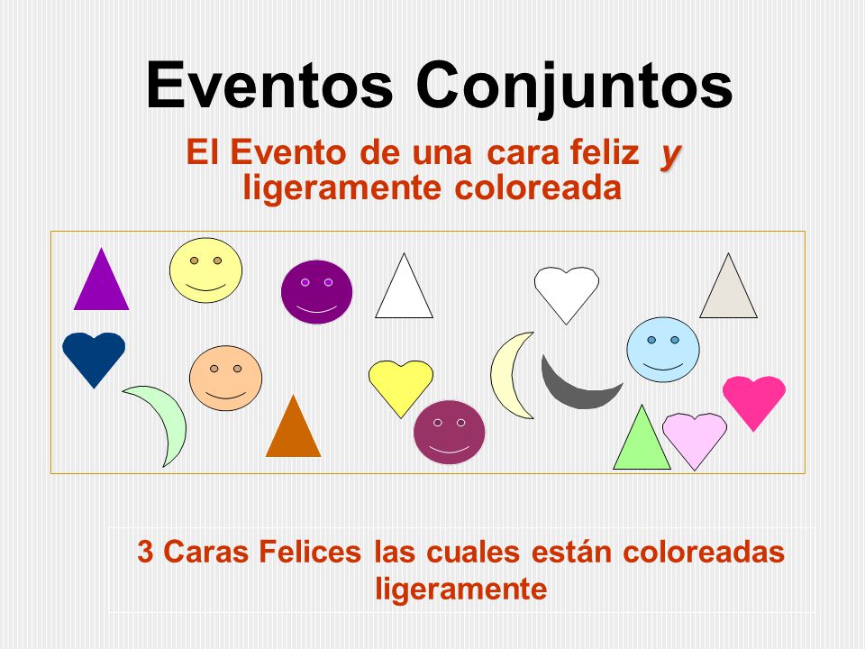 Eventos Conjuntos El Evento de una cara feliz y ligeramente coloreada