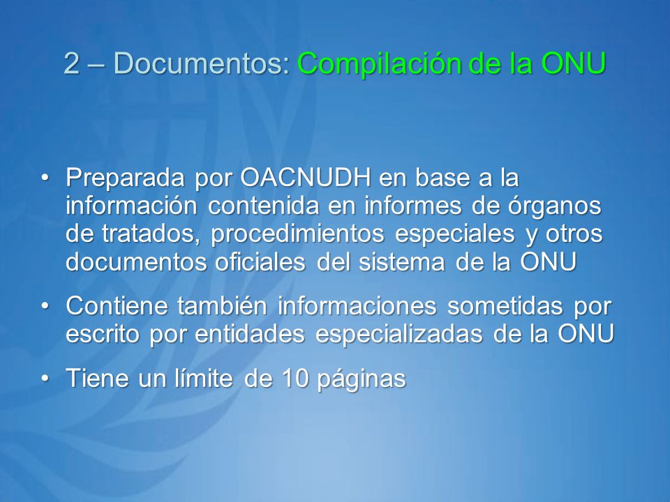 2 – Documentos: Compilación de la ONU