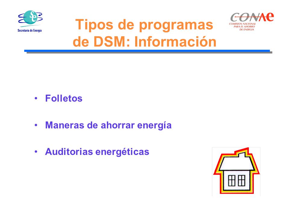 Tipos de programas de DSM: Información