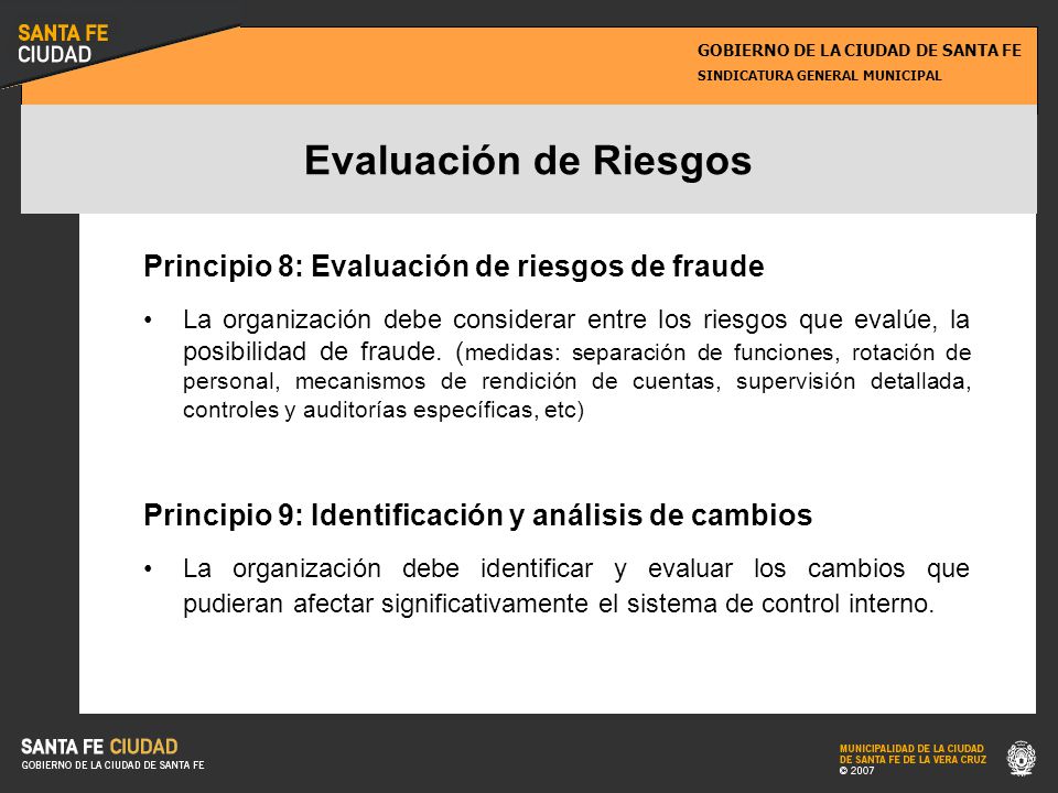 Evaluación de Riesgos Principio 8: Evaluación de riesgos de fraude