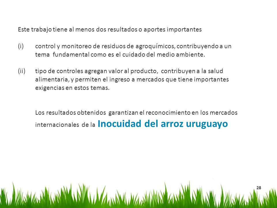 Este trabajo tiene al menos dos resultados o aportes importantes
