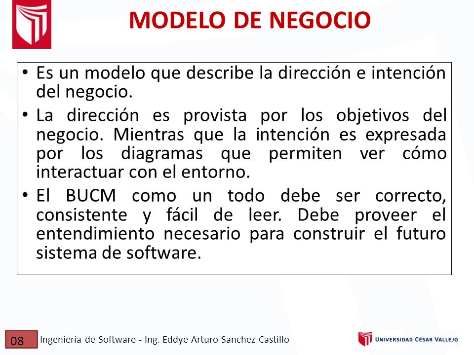 MODELO DE NEGOCIO Es un modelo que describe la dirección e intención del negocio.