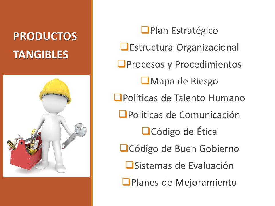 PRODUCTOS TANGIBLES Plan Estratégico Estructura Organizacional