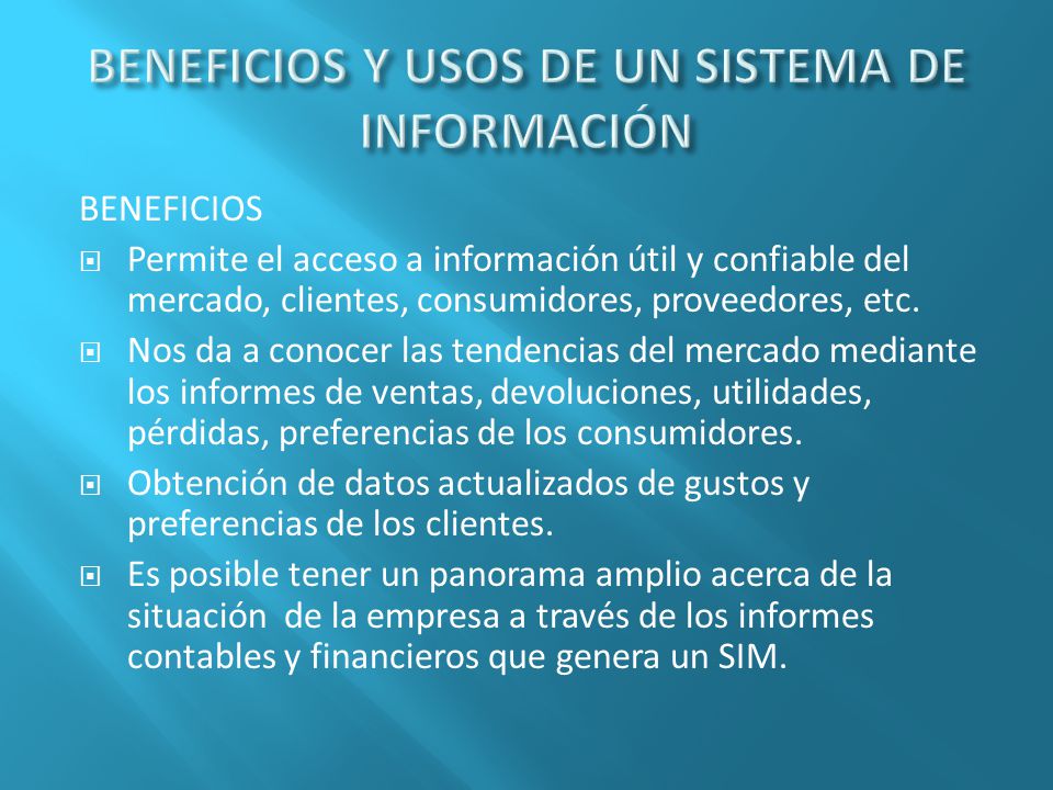 Resultado de imagen para usos de un sistema de informacion