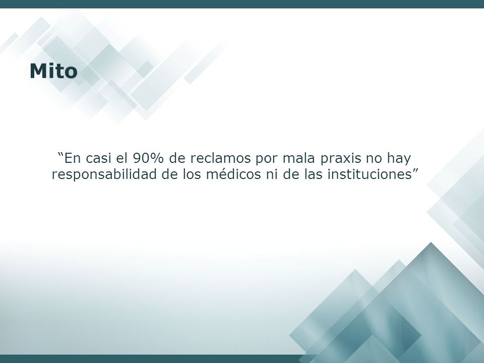 Mito En casi el 90% de reclamos por mala praxis no hay responsabilidad de los médicos ni de las instituciones