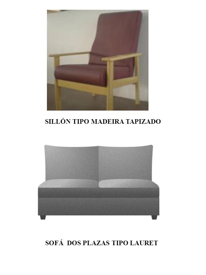 SILLÓN TIPO MADEIRA TAPIZADO SOFÁ DOS PLAZAS TIPO LAURET