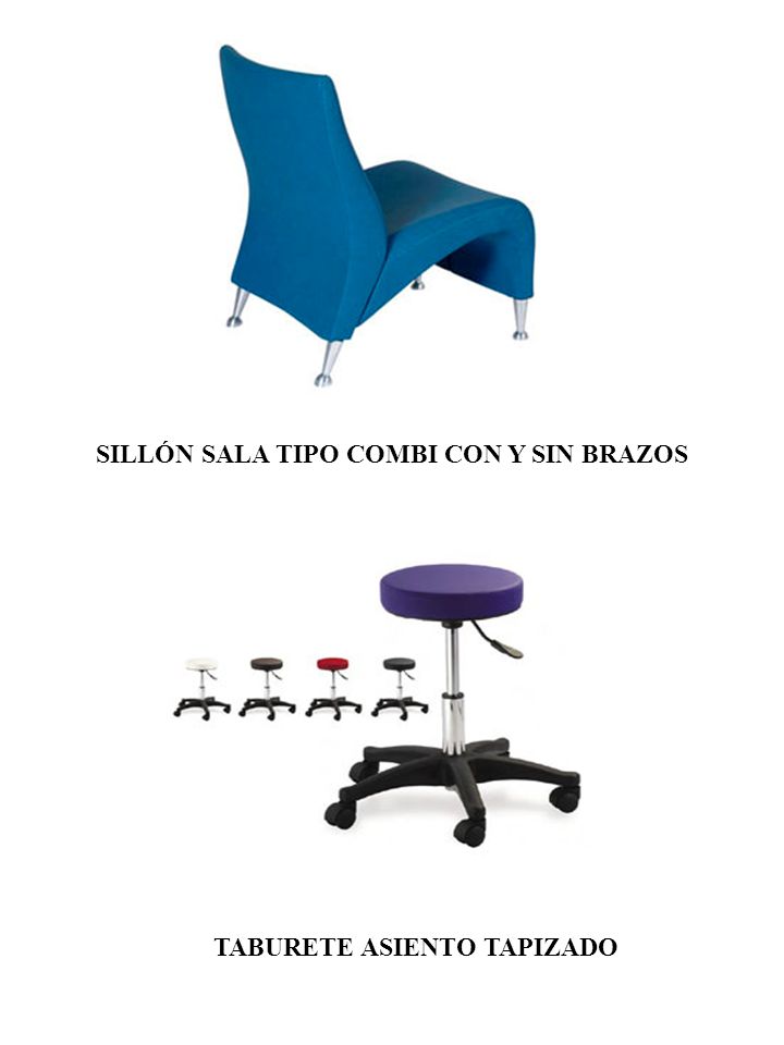 SILLÓN SALA TIPO COMBI CON Y SIN BRAZOS TABURETE ASIENTO TAPIZADO