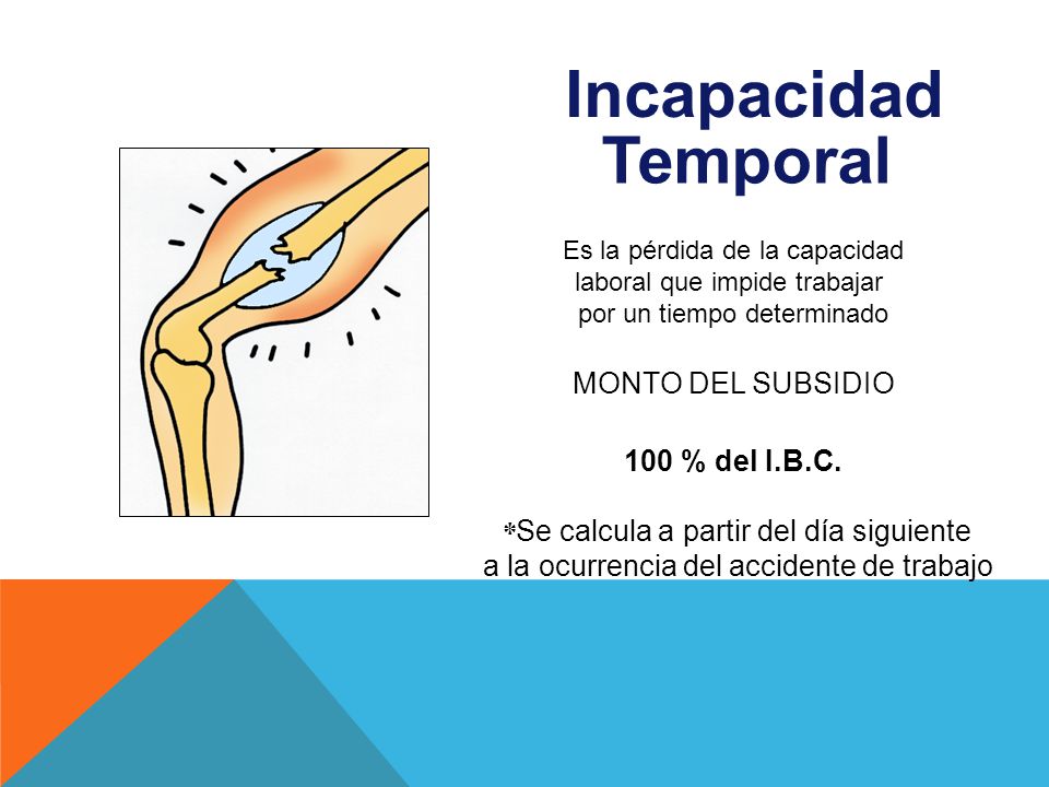 Incapacidad Temporal MONTO DEL SUBSIDIO 100 % del I.B.C.