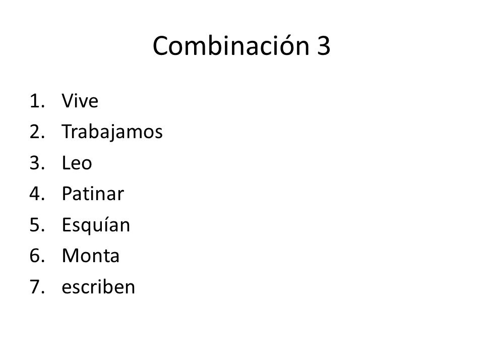 Combinación 3 Vive Trabajamos Leo Patinar Esquían Monta escriben