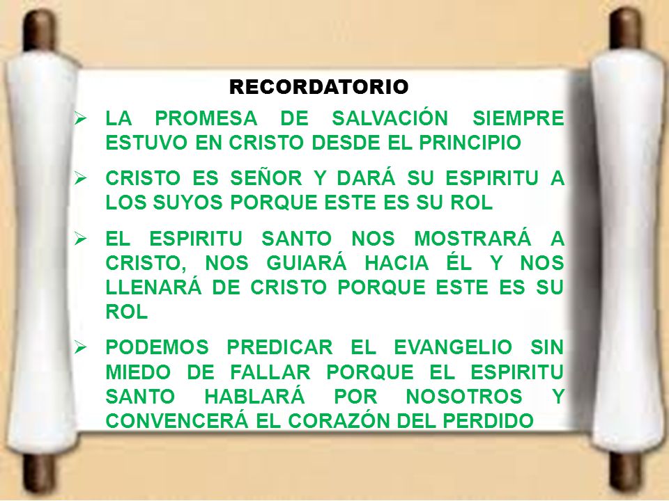 Recordatorio LA PROMESA DE SALVACIÓN SIEMPRE ESTUVO EN CRISTO DESDE EL PRINCIPIO.