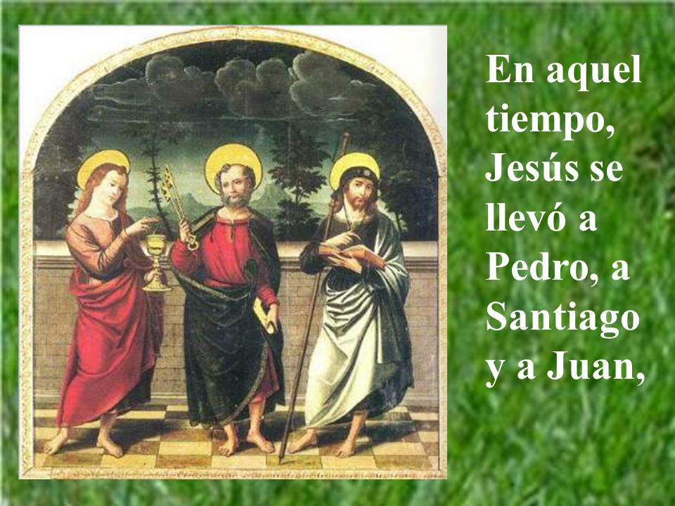 En aquel tiempo, Jesús se llevó a Pedro, a Santiago y a Juan,